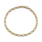 Small Gold Link Bracelet with Pave Diamond Bar Connection