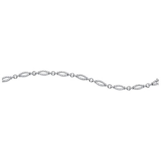 Diamond Oval Link Bracelet