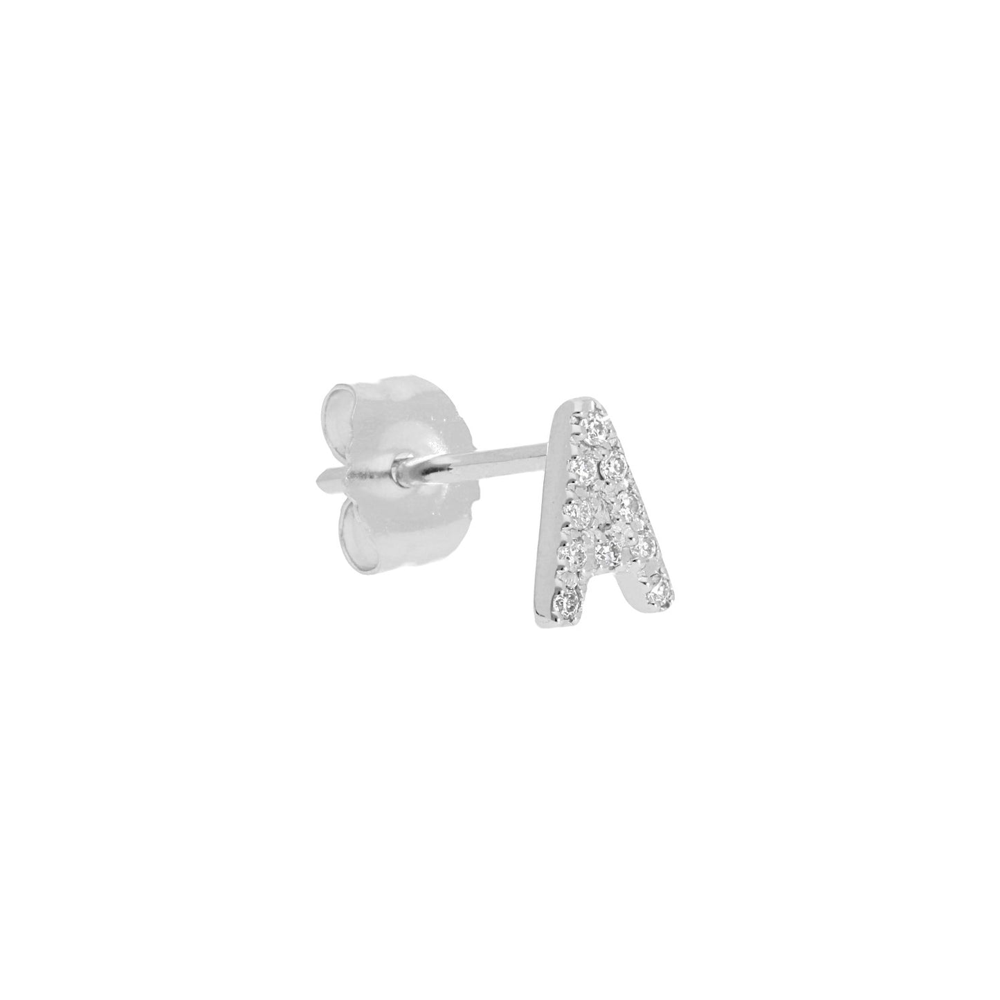 Single Initial Stud Earring