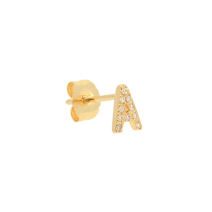 Single Initial Stud Earring