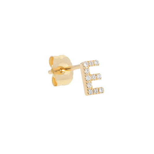 Single Initial Stud Earring