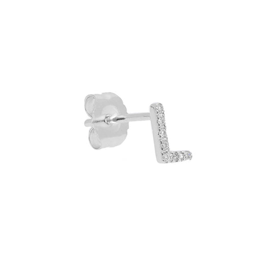 Single Initial Stud Earring