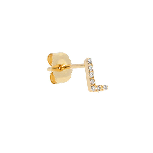 Single Initial Stud Earring