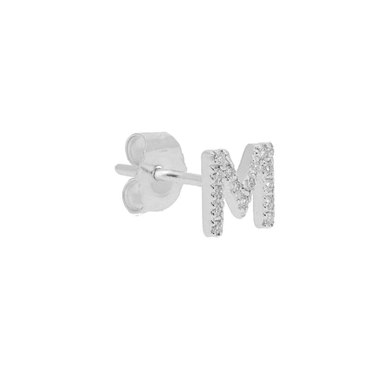 Single Initial Stud Earring