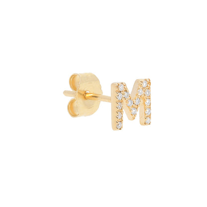 Single Initial Stud Earring