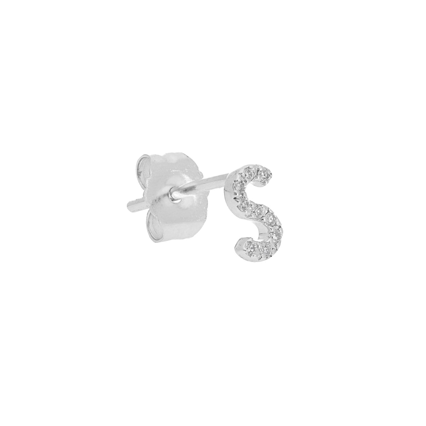 Single Initial Stud Earring