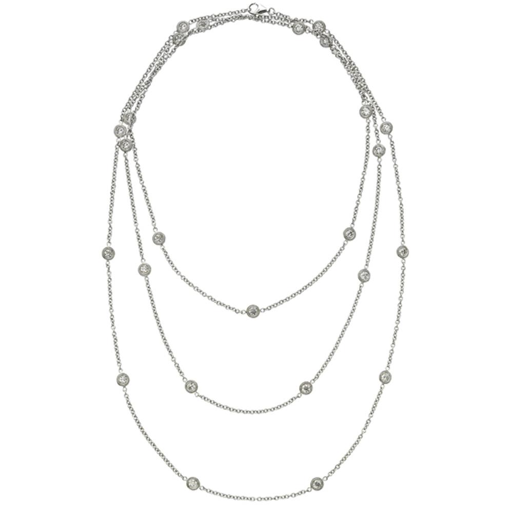 50 Polished Bezel Diamonds by the Yard Necklace