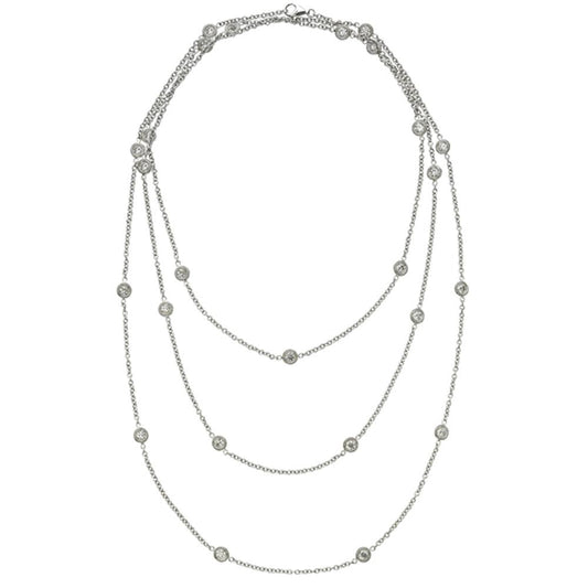 50 Polished Bezel Diamonds by the Yard Necklace