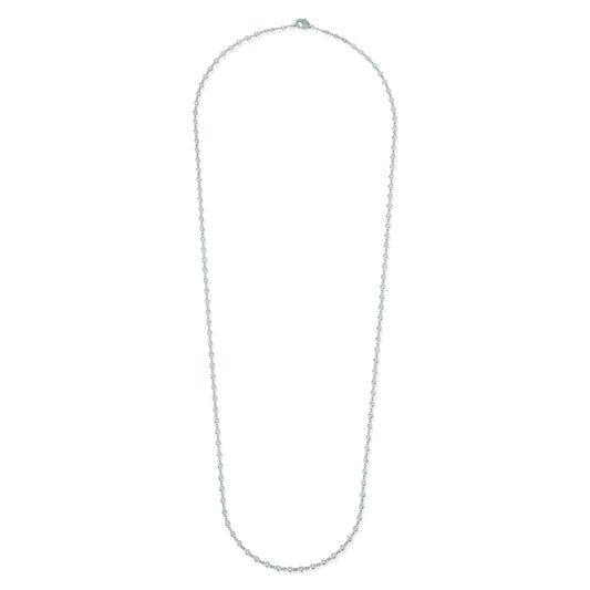 All Connect Plain Bezel Diamond By The Yard Necklaces with Pave Lobster Clasp