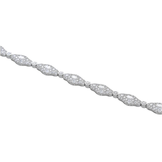 Oval Shape Diamond Bracelet with Marquise Diamond Centers