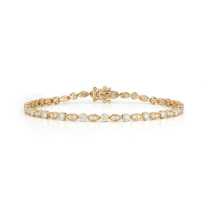 Oval and Round Shape Diamond Bracelet