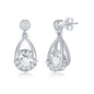 Sterling Silver Pear-Shaped Round Spinning CZ Earrings