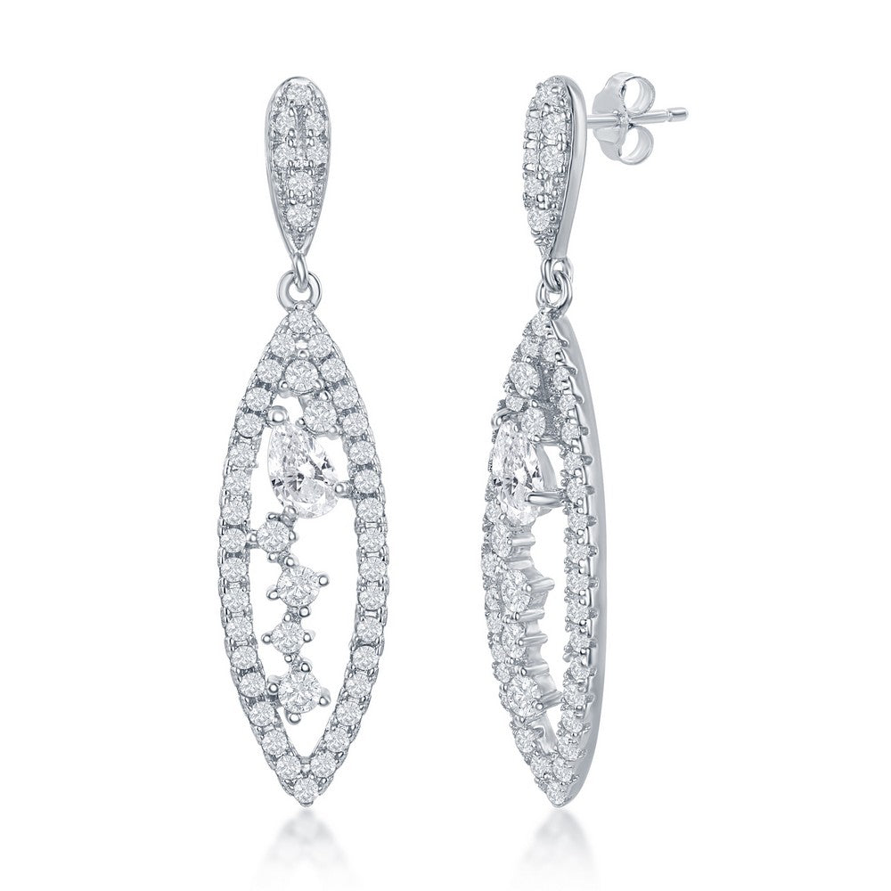 Sterling Silver Marquise Multi-Shaped CZ Earrings