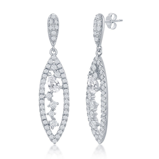 Sterling Silver Marquise Multi-Shaped CZ Earrings