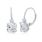 Sterling Silver Cushion-Cut CZ Earrings