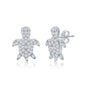 Sterling Silver CZ Turtle Stud Earrings