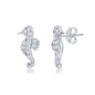 Sterling Silver CZ Seahorse Stud Earrings