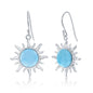 Sterling Silver Larimar Sun Earrings