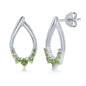 Sterling Silver Pear-shaped Gemstone Earrings - Peridot