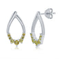 Sterling Silver Pear-shaped Gemstone Earrings - Citrine