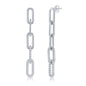 Sterling Silver CZ Paperclip Earrings