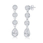 Sterling Silver Round and Pearshaped CZ Dangle Earrings