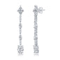 Sterling Silver Multi-Shaped CZ Dangle Earrings