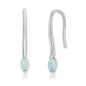 Sterling Silver Marquise White Opal Drop Down Earrings