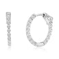 Sterling Silver 20mm Inside-Outside Round CZ Hoop Earrings