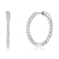 Sterling Silver 25mm Inside-Outside Round CZ Hoop Earrings