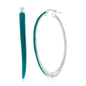 Sterling Siver, Petrolio Enamel Oval Hoop Earrings