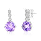 Sterling Silver, Pink Amethyst & White Topaz Earrings