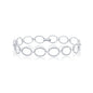 Sterling Silver, Open Oval Diamond Bracelet - (352 Stones)