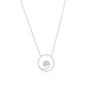 Sterling Silver Circle Wave Diamond Necklace - (93 Stones)