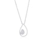 Sterling Silver Pearshaped Diamond Necklace - (86 Stones)