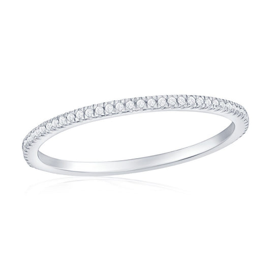 Sterling Silver, Eternity Diamond Band - (73 Stones)