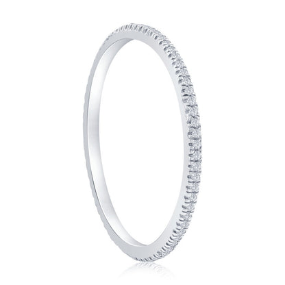 Sterling Silver, Eternity Diamond Band - (73 Stones)