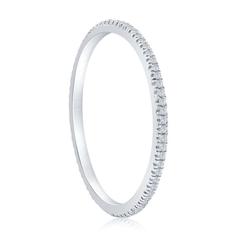 Sterling Silver, Eternity Diamond Band - (70 Stones)