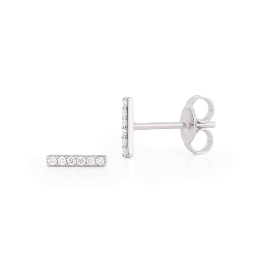 Small Diamond Bar Stud Earrings