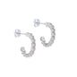 Side Diamond Stud Hoop Earrings