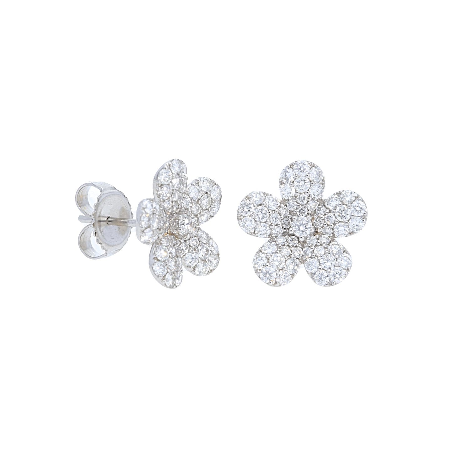 Flower Pave Diamond Studs