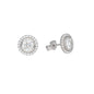 Halo Bezel Diamond Stud Earrings