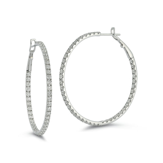 Thin Diamond Inside Out Hoop Earrings