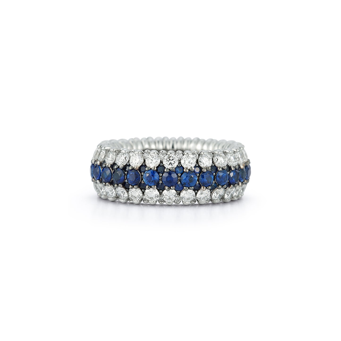 Giotto 8 Blue Sapphire and Diamond Stretch Ring