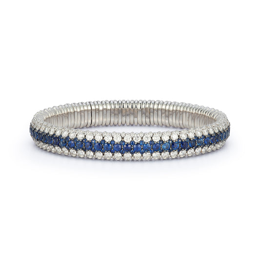 Giotto 8 Blue Sapphire and Diamond Stretch Bracelet