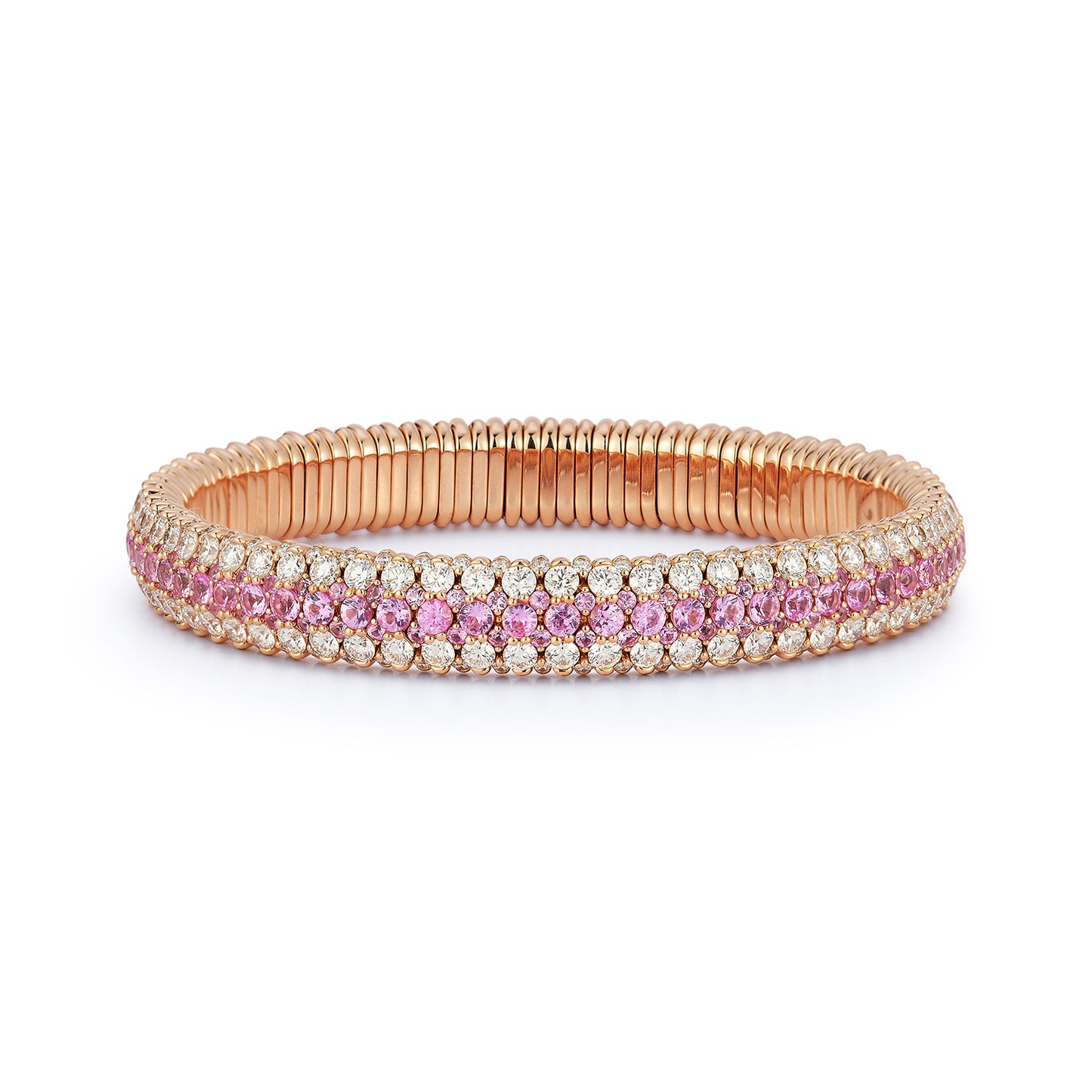 Giotto 8 Pink Sapphire and Diamond Stretch Bracelet