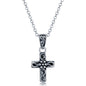 Sterling Silver Oxidized Cross Pendant w/Chain