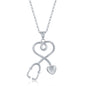 Sterling Silver Heart Stethoscope Pendant