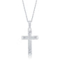 Sterling Silver Textured Ends Cross Pendant