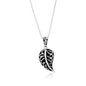 Sterling Silver Oxidized Leaf Design Pendant w/Chain